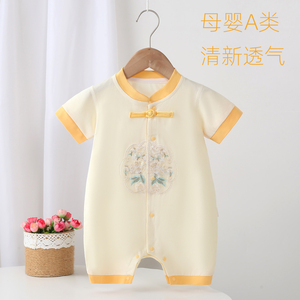 夏季国潮刺绣无骨婴幼儿哈衣