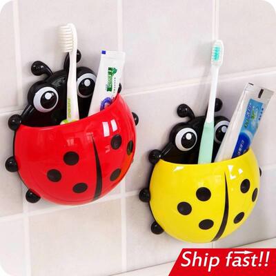 tooth brush holder wall suction hanger hook cartoon kids new