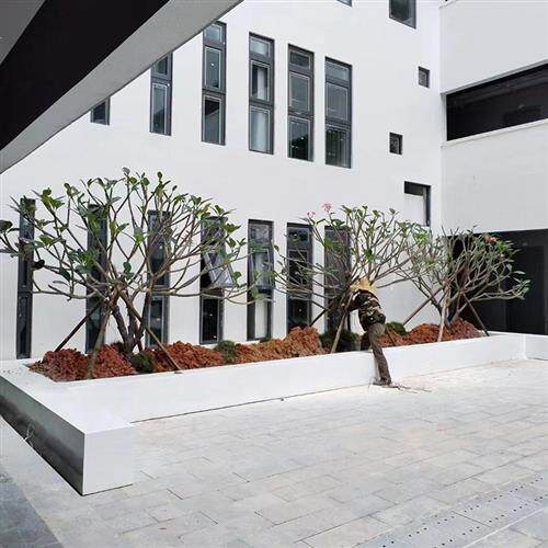 GRC树池坐凳定制UHPC混凝土泰科石花坛座椅玻璃钢景观弧形异形凳