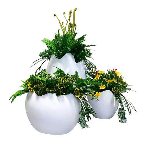 玻璃钢简约花箱商场户外落地花钵酒店装饰花盆饰组合园林景观种植