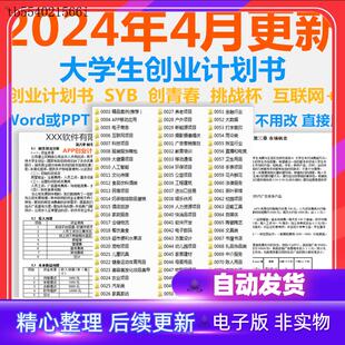 syb大学生创新创业项目计划书商业互联网+大赛word版范文PPT模板