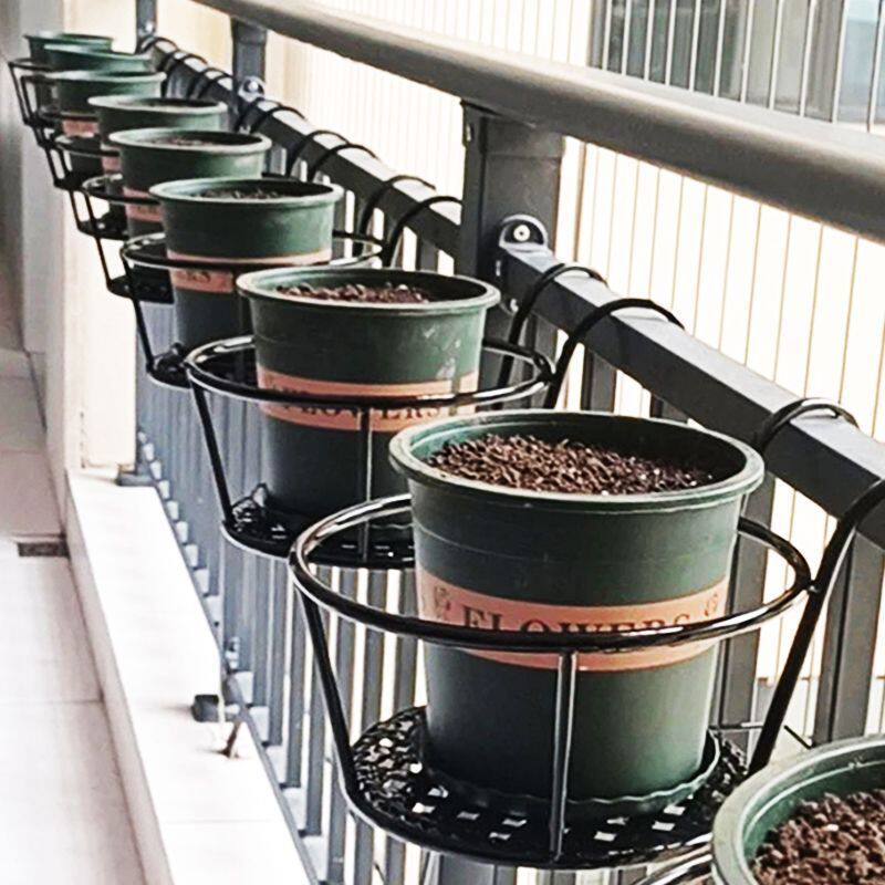 阳台花架子栏杆花盆架网格铁艺悬挂式护栏窗台绿萝多肉花架置物架