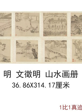 文徵明国画真迹山水书画册人物风