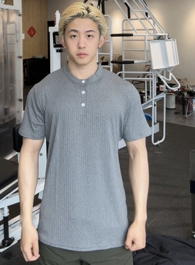Knightkkboy春夏男士polo衫高级感灰色时尚针织半袖