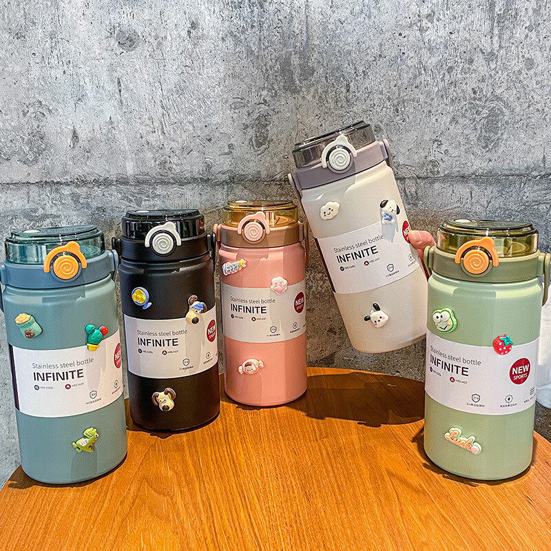 保温杯大容量1000ml便携双饮口保冷水杯女生高颜值简约带吸管杯子