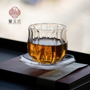 大号透明玻璃茶杯耐高温主人杯品茗杯喝茶杯子啤酒杯 馨玉坊日式