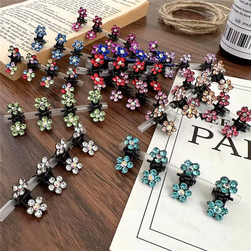 小抓夹发卡迷你水钻花朵