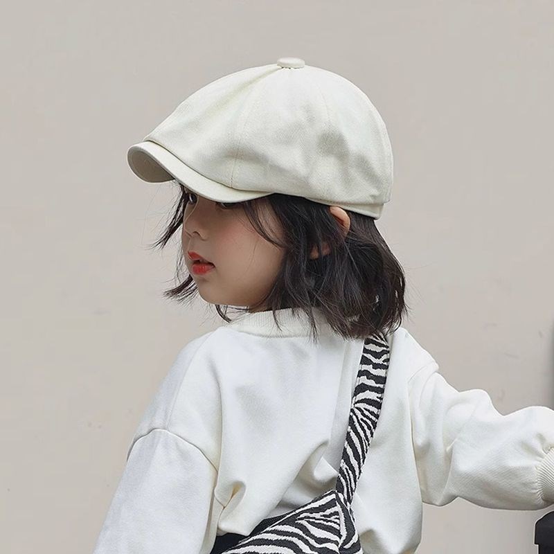 儿童帽子男童女童贝雷帽洋气宝宝前进帽春秋画家帽遮阳帽鸭舌帽潮