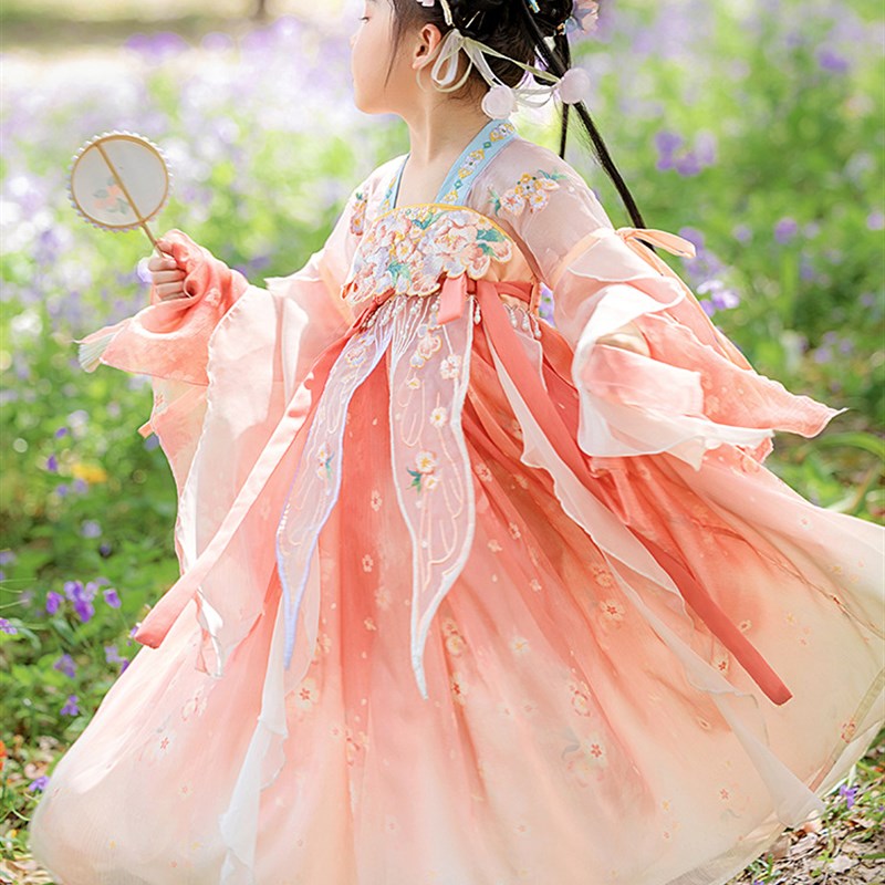 春秋新款女童汉服女孩中国风古装花神日常连衣裙儿童古风襦裙