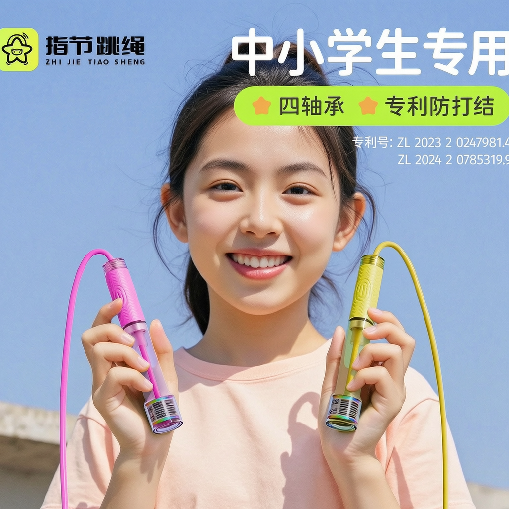 指节双轴承分段跳绳儿童小学生初学竞速可调节防滑手柄省力写姓名