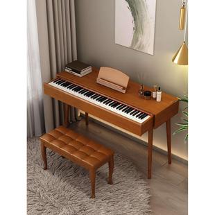 舒曼佳书桌实木抽屉琴88键重锤电子钢琴成人家用儿童初学者便携式