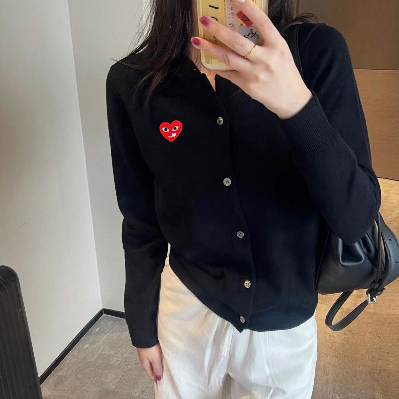 官方旗舰店PLAY针织开衫外套2025春秋季新款休闲女装开衫圆领毛衣