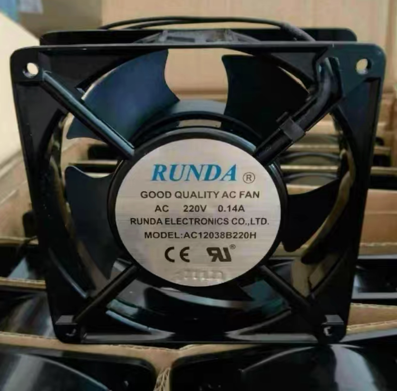 全新现货 RUNDA AC12038B220H AC220V 0.14A 12CM机柜散热风扇