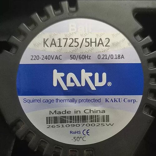 全新KAKU卡固 KA1725/5HA2风机AC220V 17CM圆形金属散热风扇