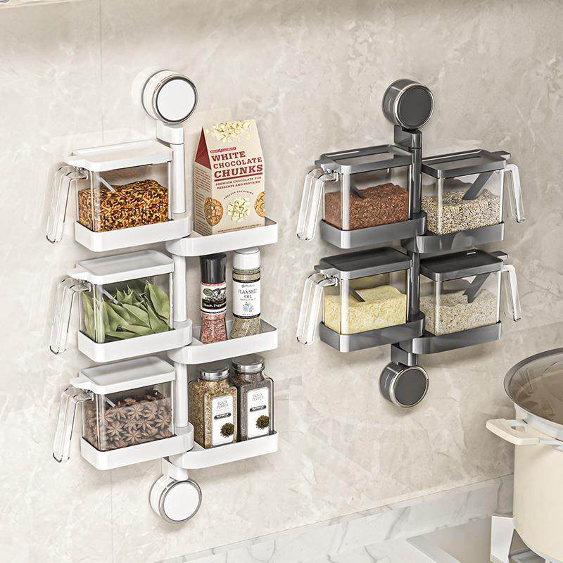 吸盘调料盒可旋转厨房壁挂调料罐盐罐调味料收纳盒调料瓶置物架,厨房/烹饪用具,调味瓶罐/调料研磨器,淘宝优惠券,粉丝福利购,淘宝优惠卷