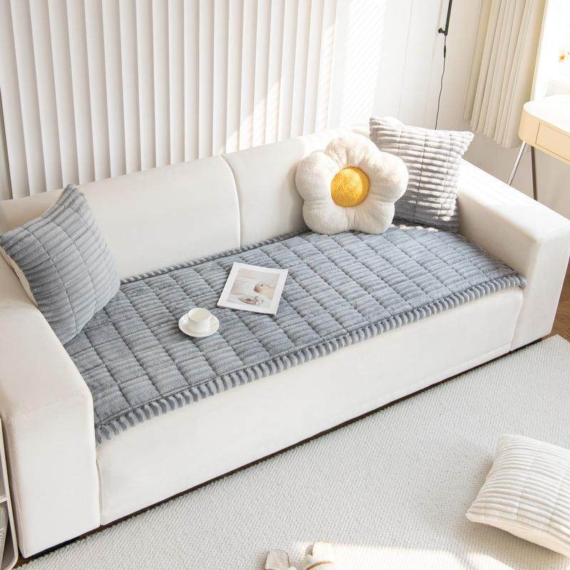 北欧方块沙发垫简约冬季防滑坐垫靠背巾冬款毛绒加厚沙发套罩盖布,居家布艺,沙发套,淘宝优惠券,粉丝福利购,淘宝优惠卷