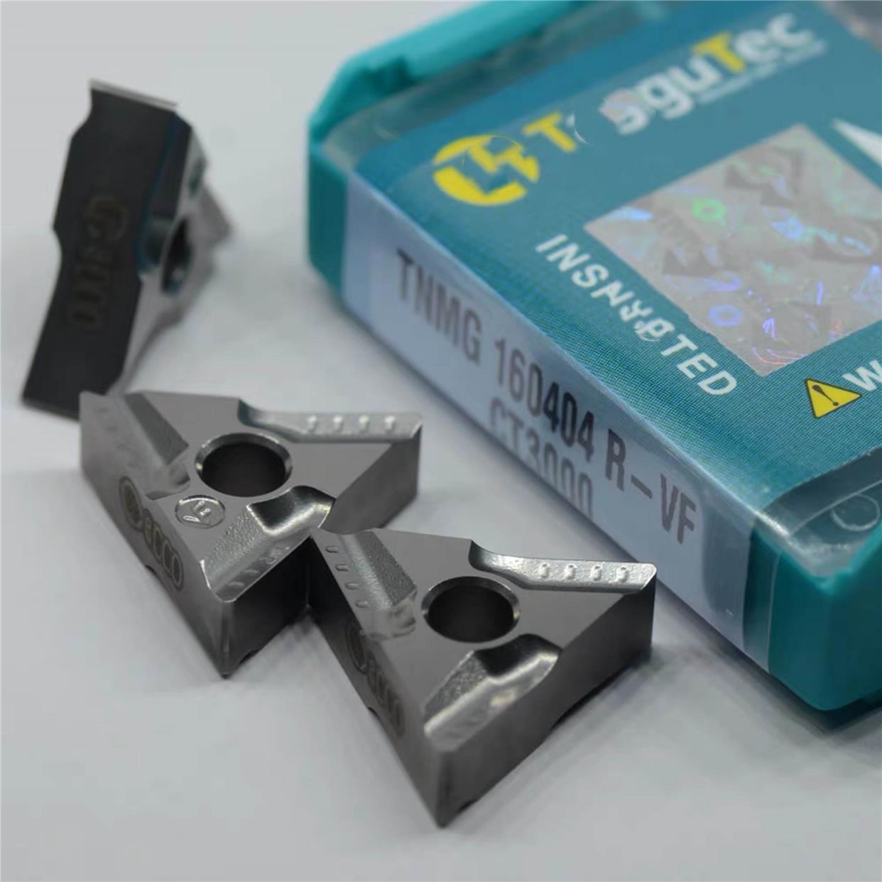 陶瓷三角开槽刀片TNMG160404R-VF CT3000钢件精加工金属陶瓷刀片