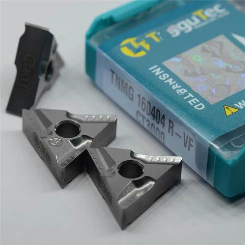 陶瓷三角开槽刀片TNMG160404R-VF CT3000钢件精加工金属陶瓷刀片