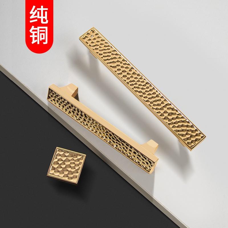 高档精致铜柜门拉手 橱柜抽屉衣柜高级小把手黄铜柜子单孔美式