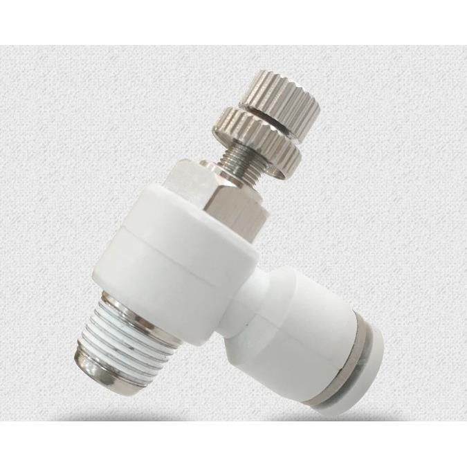 SNS白色节流阀可调速接头SL/JSC4 6 8 10 12 16-M5 01 02 03 04