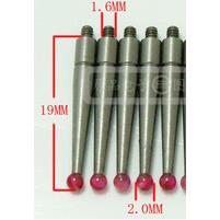数显百分表千分表测微计测厚规测头红宝石1.6螺纹M1.6*L19*D2.0