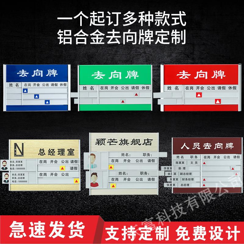 铝合金人员动态去向牌门牌科室牌铝型材门牌办公室标识牌教室班级