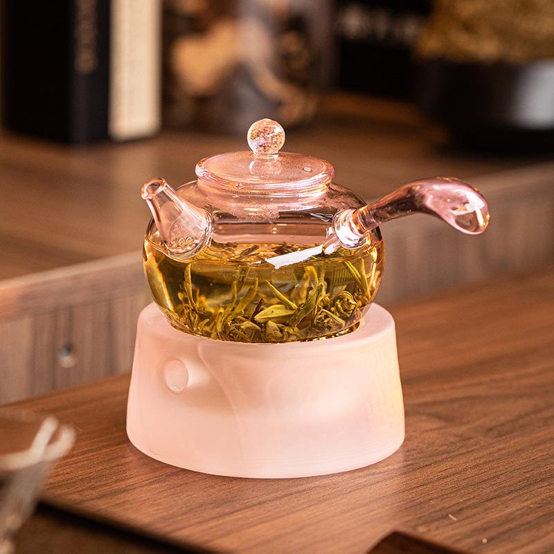玻璃泡茶壶单壶加厚耐高温侧把壶茶水分离小号家用绿茶茶壶煮茶壶
