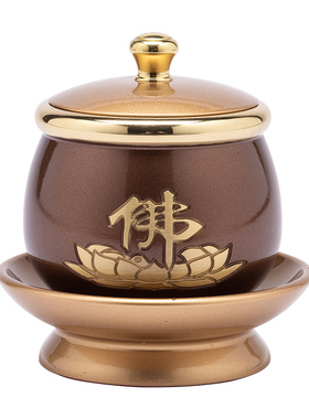 热销供水杯纯铜日式佛杯家用财神净水杯小号佛台贡茶杯佛前供杯三