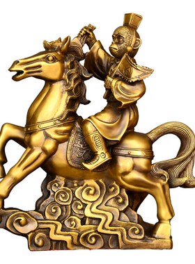 热销黄铜马上封侯摆件生肖猴马到成功大号家居客厅办公室装饰开业