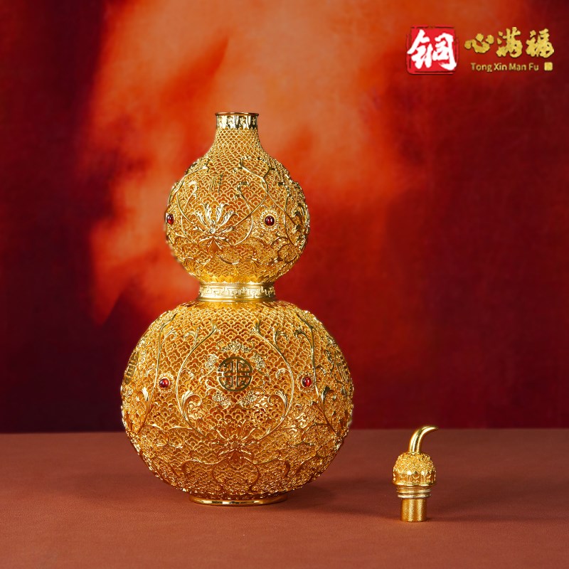 热销黄铜摆件《花丝福禄葫芦》铜工艺品客厅玄关装饰家居乔迁开业