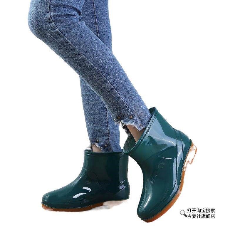 热销时尚女中筒雨靴半统防水鞋雨鞋防滑软底厨师种菜洗车工作胶桶