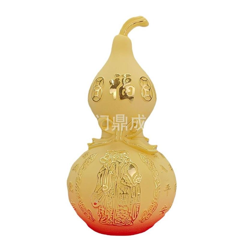 热销厂家绒沙金葫芦摆件中式玄关壁柜摆设家居客厅隔间酒柜装饰品