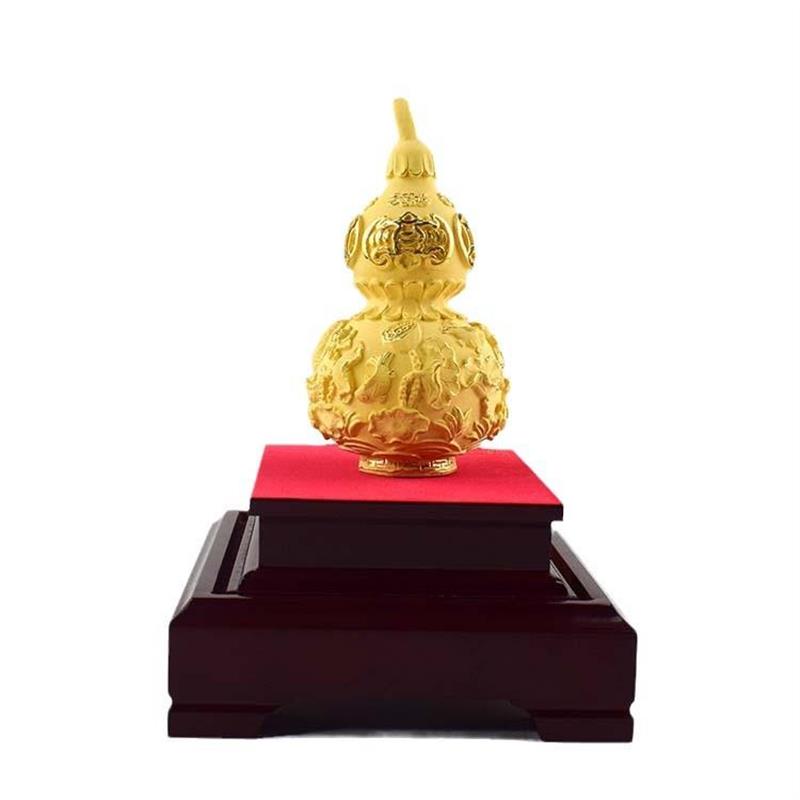 热销厂家绒沙金葫芦摆件中式玄关壁柜摆设家居客厅隔间酒柜装饰品