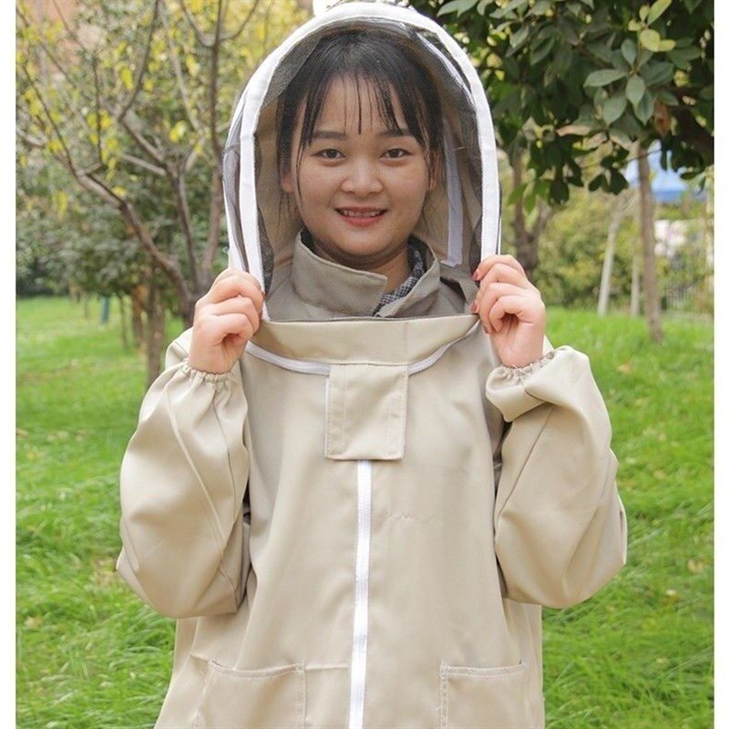 热销防蜂衣半身透气高清面纱养蜜蜂专用防蜂服马蜂防护服可拆卸帽