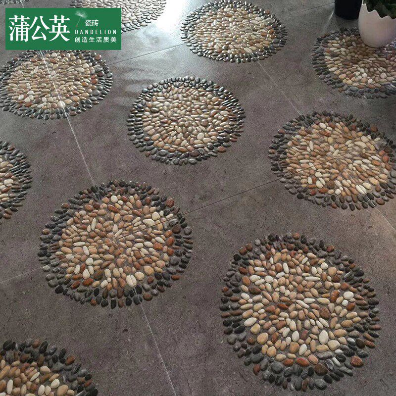 热销室外田园风阳台瓷砖防滑地砖客厅地板砖庭院露台院子鹅卵石仿