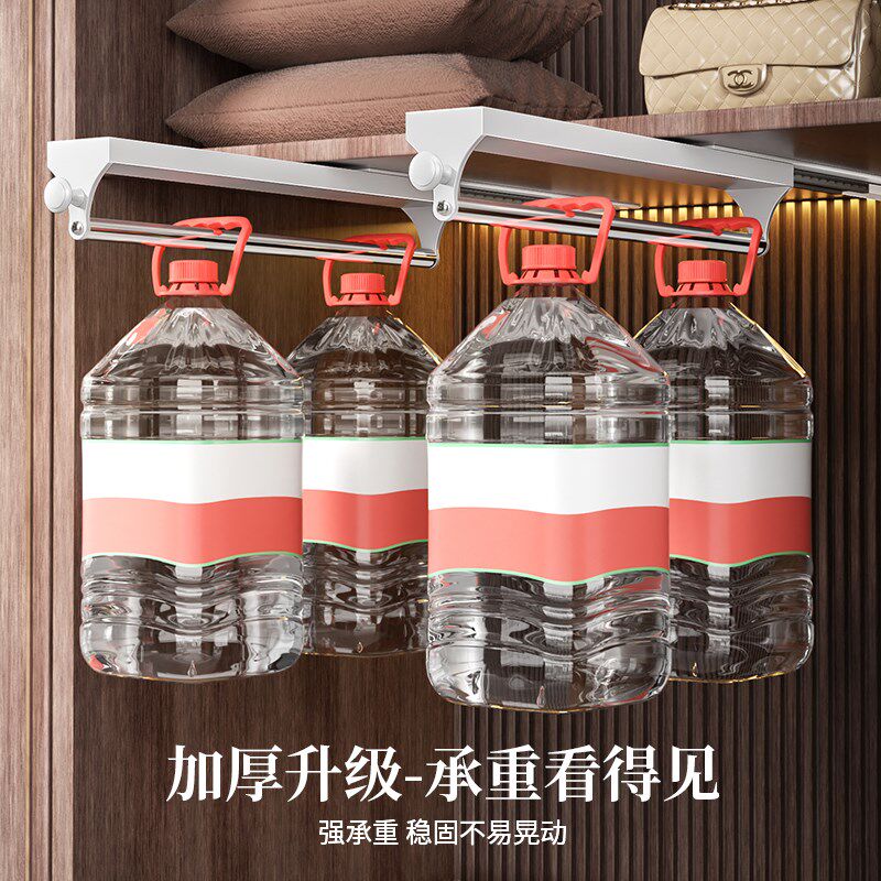 热销裤架伸缩滑轨抽拉裤架鹅型挂裤子多功能收纳多层衣架衣柜内置