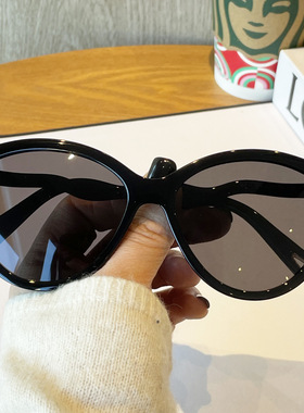 日本品质克洛家TR90大框猫形偏光太阳眼镜女网红复古街拍波浪墨镜