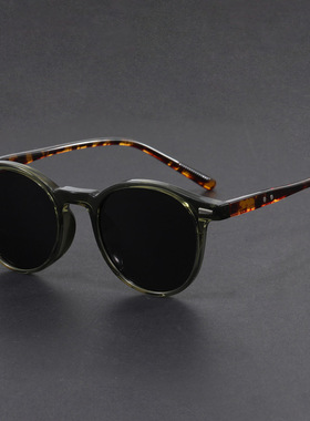 日本品质韩版超轻太阳镜圆框防紫外线墨镜复古潮流时尚男女遮阳显