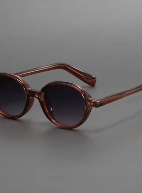 日本品质复古椭圆形黑框日常休闲户外遮阳太阳眼镜防紫外线男女款
