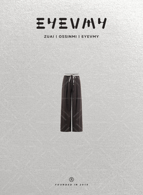 【日杂格纹裤】复古休闲皮质腰头阔腿格子裤WT54USY002