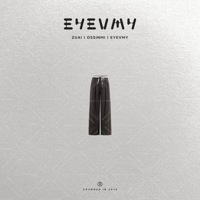 【日杂格纹裤】复古休闲皮质腰头阔腿格子裤WT54USY002