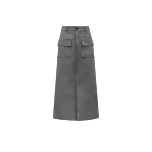 【灰调机能风工装裙】美式复古高级灰前开叉a版半身裙W23CR1016