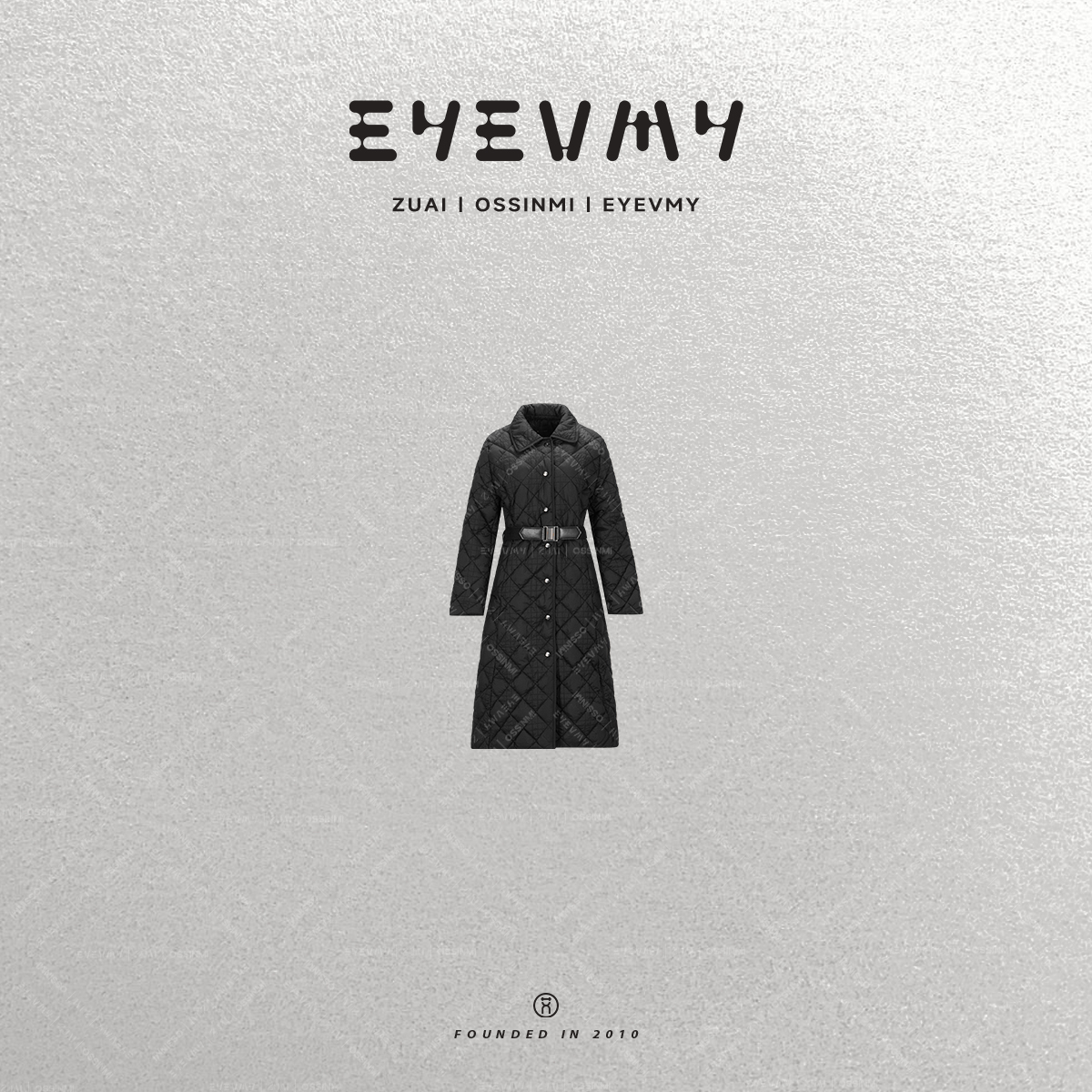 【黑松露鹅绒服】90鹅重工刺绣菱形格收腰显瘦羽绒服WT54OSY071