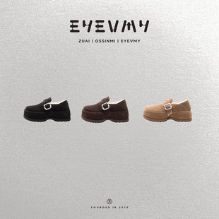 【羊毛勃肯鞋】高丝光牛反绒全羊毛里一脚蹬卡扣休闲鞋ST51WK060