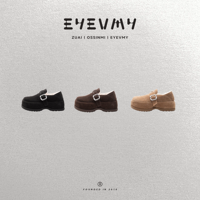 【羊毛勃肯鞋】高丝光牛反绒全羊毛里一脚蹬卡扣休闲鞋ST51WK060