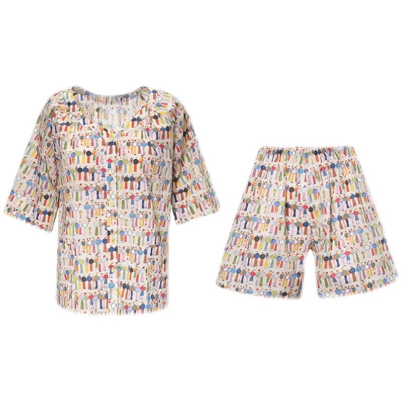 【好心情】纯棉印花舒适睡衣家居服可外穿套装两件套WT52XSY043