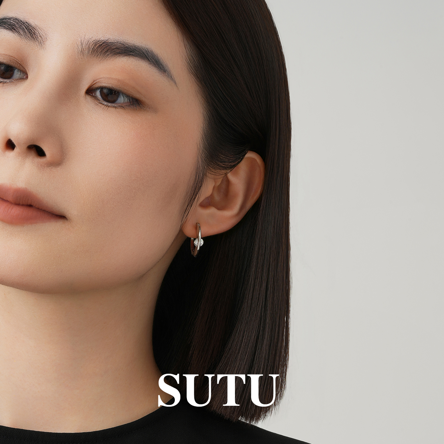 素图耳钉925银气质百搭精致耳钉