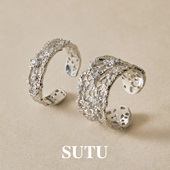 素图戒指925银列维斯蕾丝小众设计感食指戒轻奢高级感开口戒指环