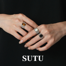 素图镂空蕾丝镶嵌戒指925银小众设计简约高级食指戒气质百搭指环