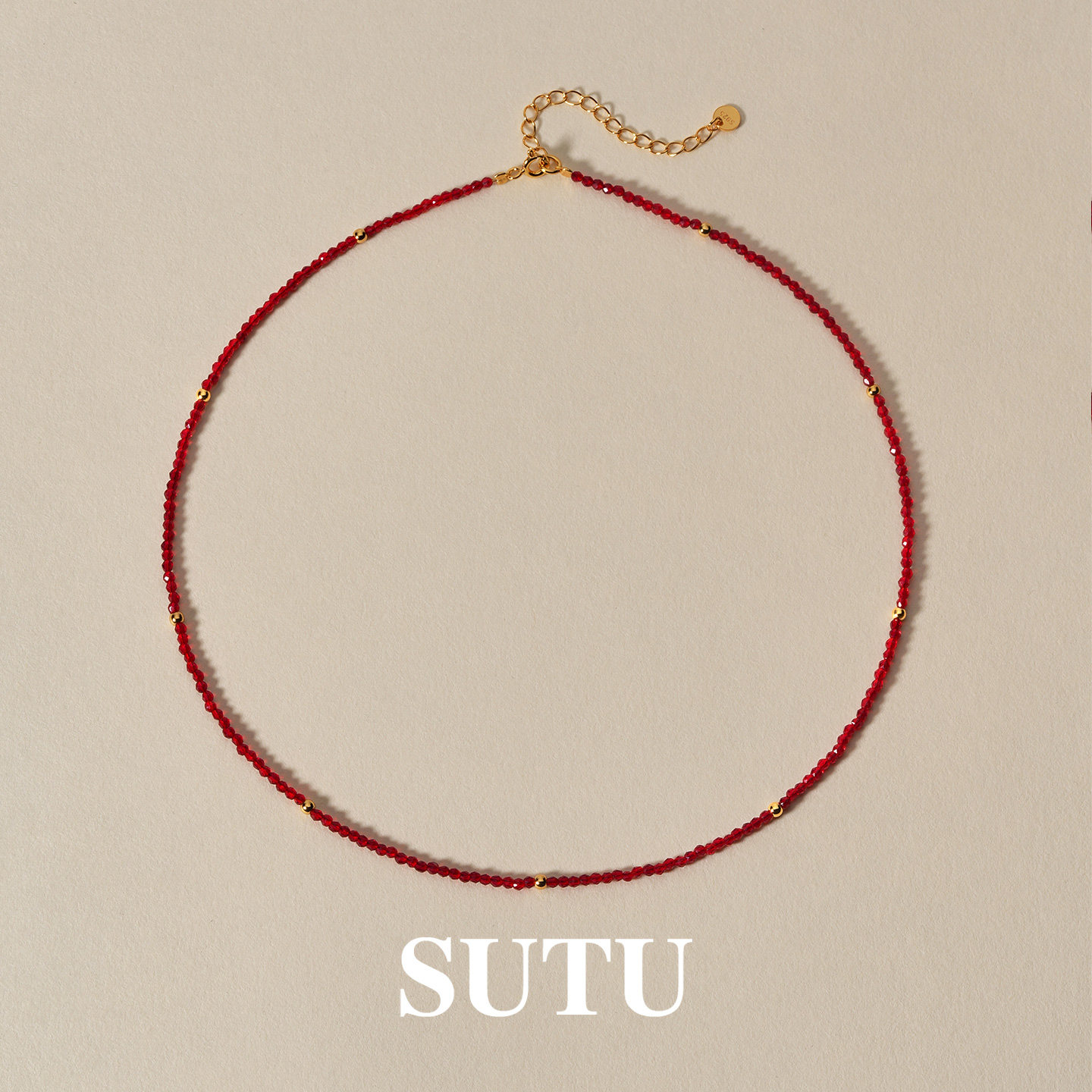 素图尖晶石925银项链女复古高级串珠锁骨链新年红本命年礼物配饰,饰品/流行首饰/时尚饰品新,项链,淘宝优惠券,粉丝福利购,淘宝优惠卷